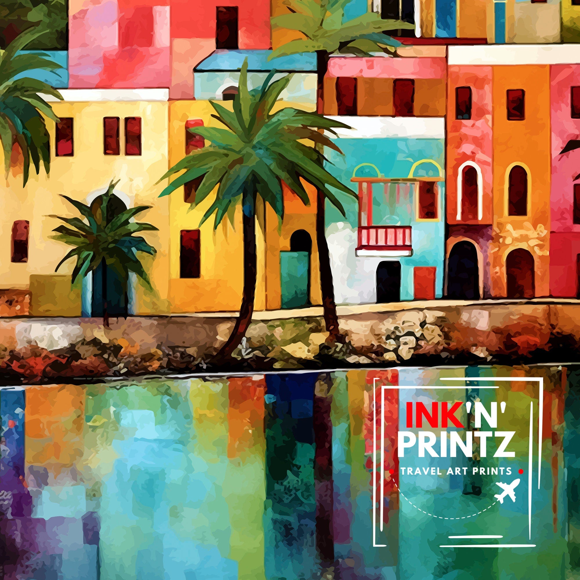 Bridgetown Barbados Travel Print Bridgetown Wall Decor Bridgetown Poster Barbados Travel Prints Bridgetown Art Print Bridgetown Illustration