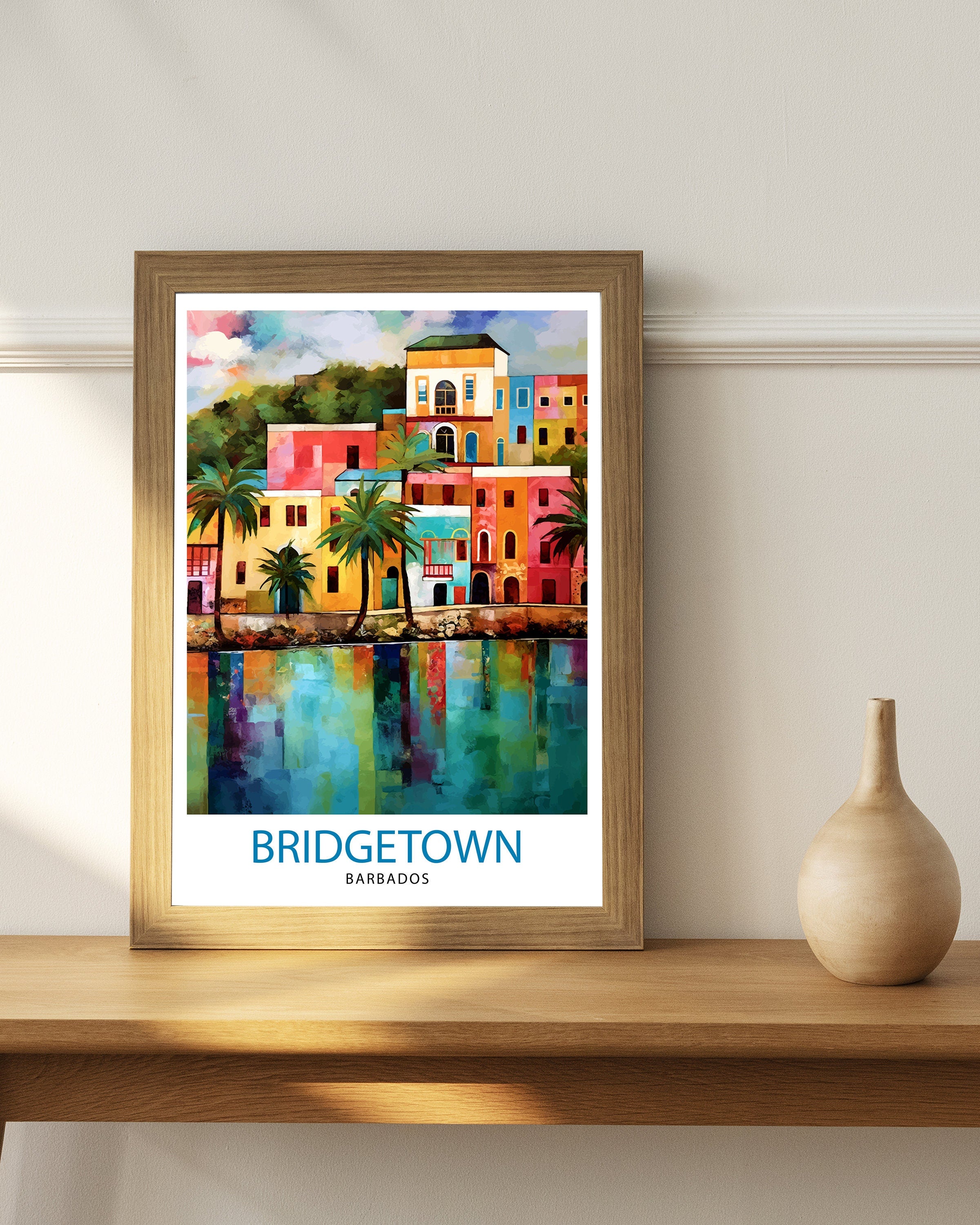 Bridgetown Barbados Travel Print Bridgetown Wall Decor Bridgetown Poster Barbados Travel Prints Bridgetown Art Print Bridgetown Illustration