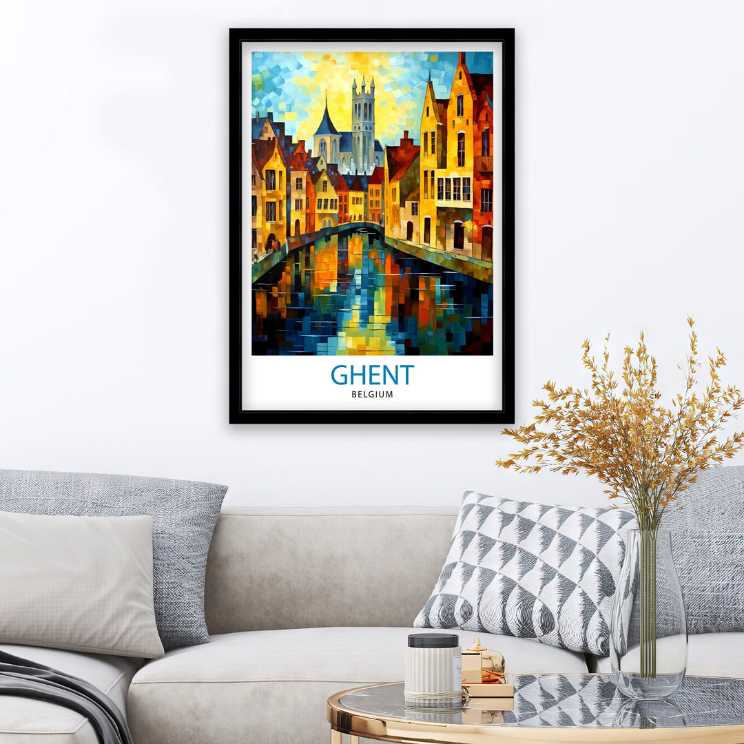 Ghent Belgium Travel Poster Ghent