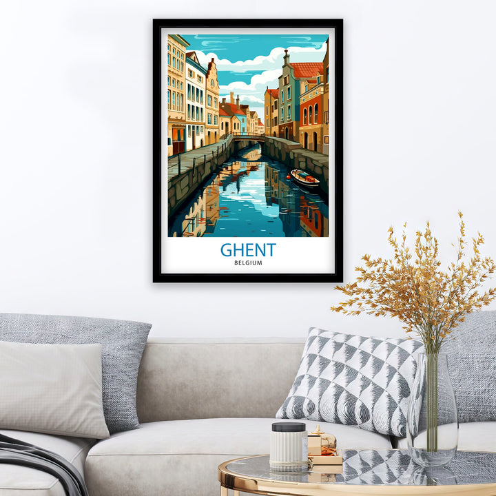 Ghent Belgium Travel Poster Ghent