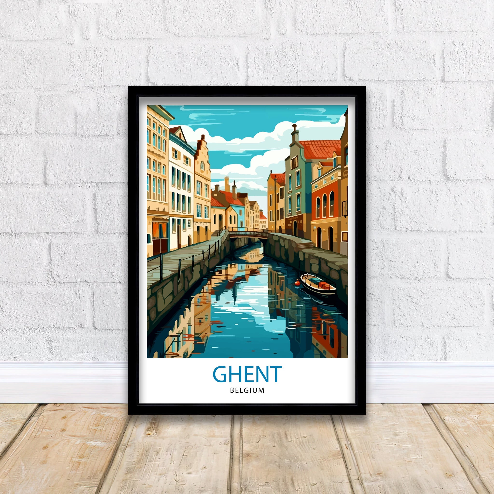 Ghent Belgium Travel Print Ghent Wall Decor Ghent Poster Belgium Travel Prints Ghent Art Print Ghent Illustration Ghent Wall Art Belgium