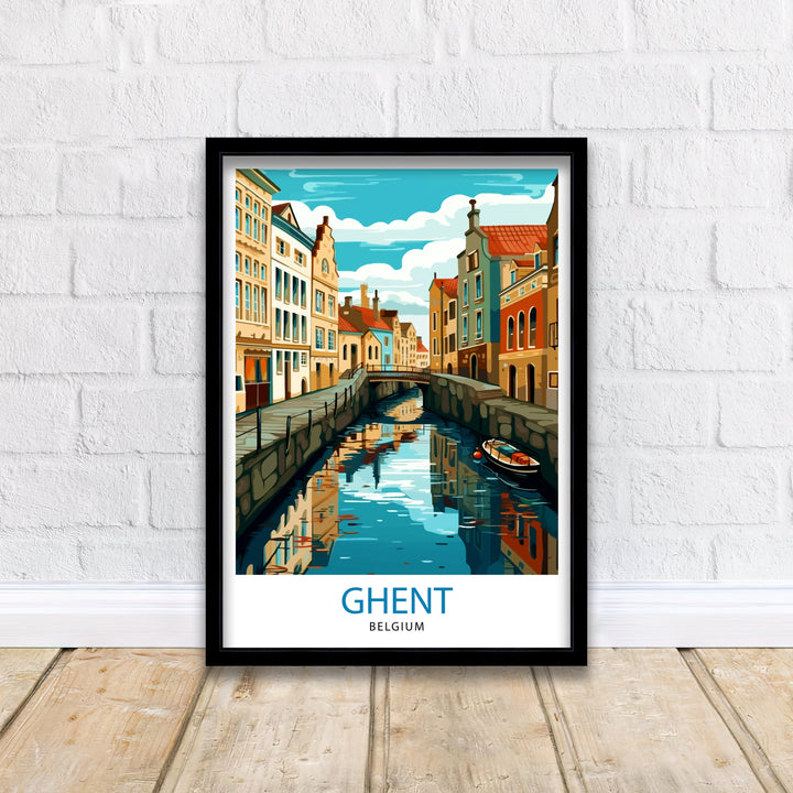 Ghent Belgium Travel Poster Ghent