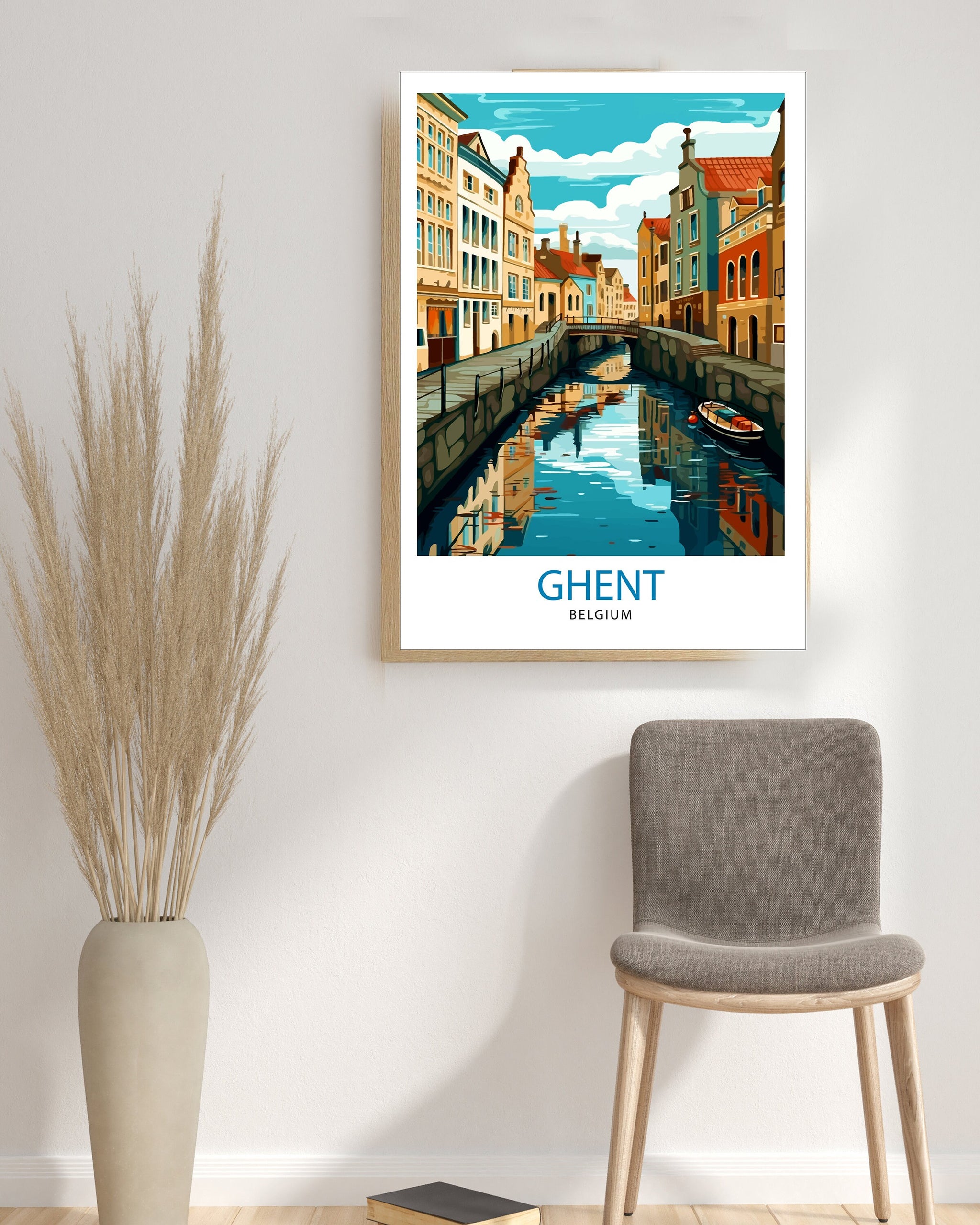 Ghent Belgium Travel Print Ghent Wall Decor Ghent Poster Belgium Travel Prints Ghent Art Print Ghent Illustration Ghent Wall Art Belgium
