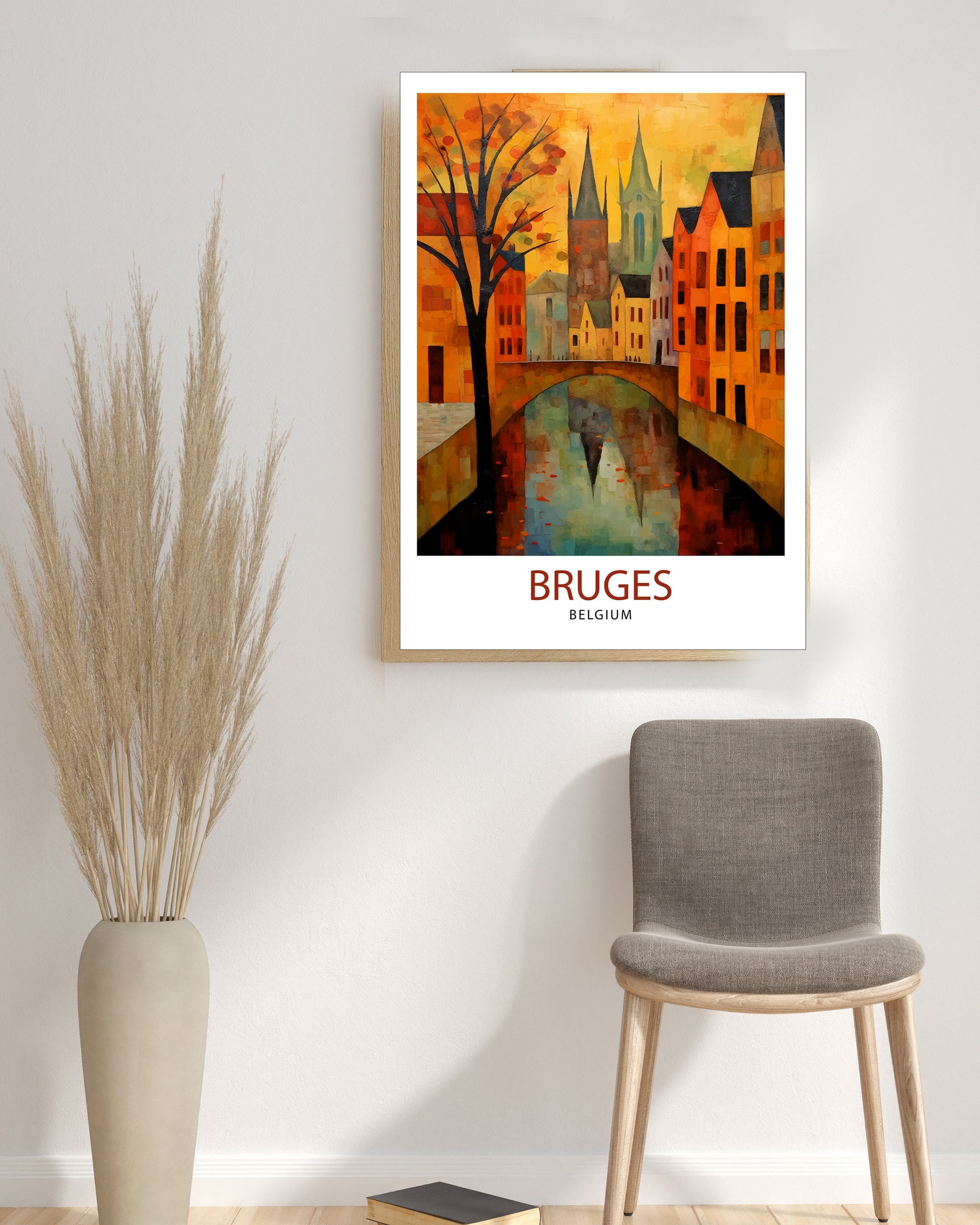 Bruges Belgium Travel Print Bruges Wall Decor Bruges Poster Belgium Travel Prints Bruges Art Print Bruges Illustration Bruges Wall