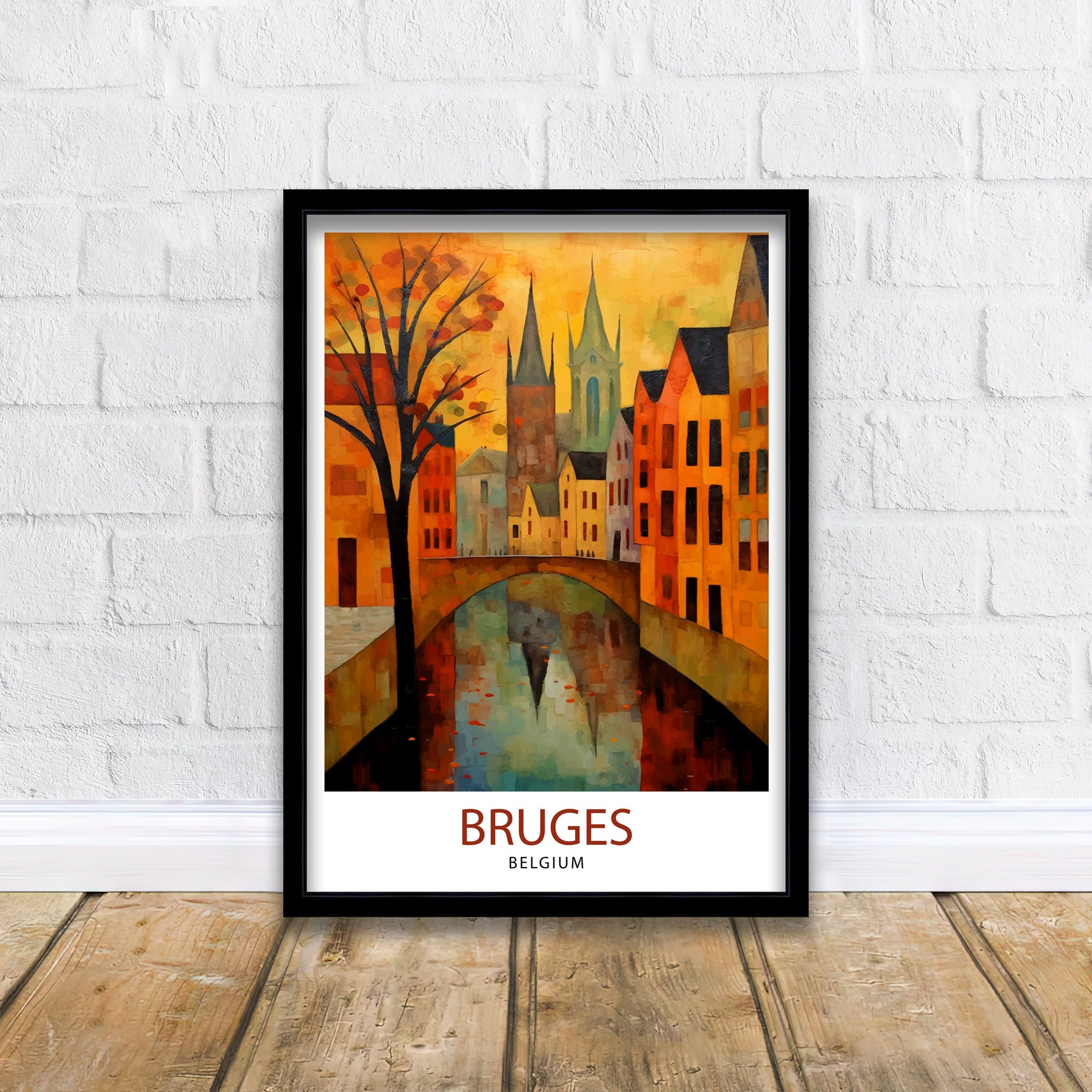 Bruges Belgium Travel Print Bruges Wall Decor Bruges Poster Belgium Travel Prints Bruges Art Print Bruges Illustration Bruges Wall