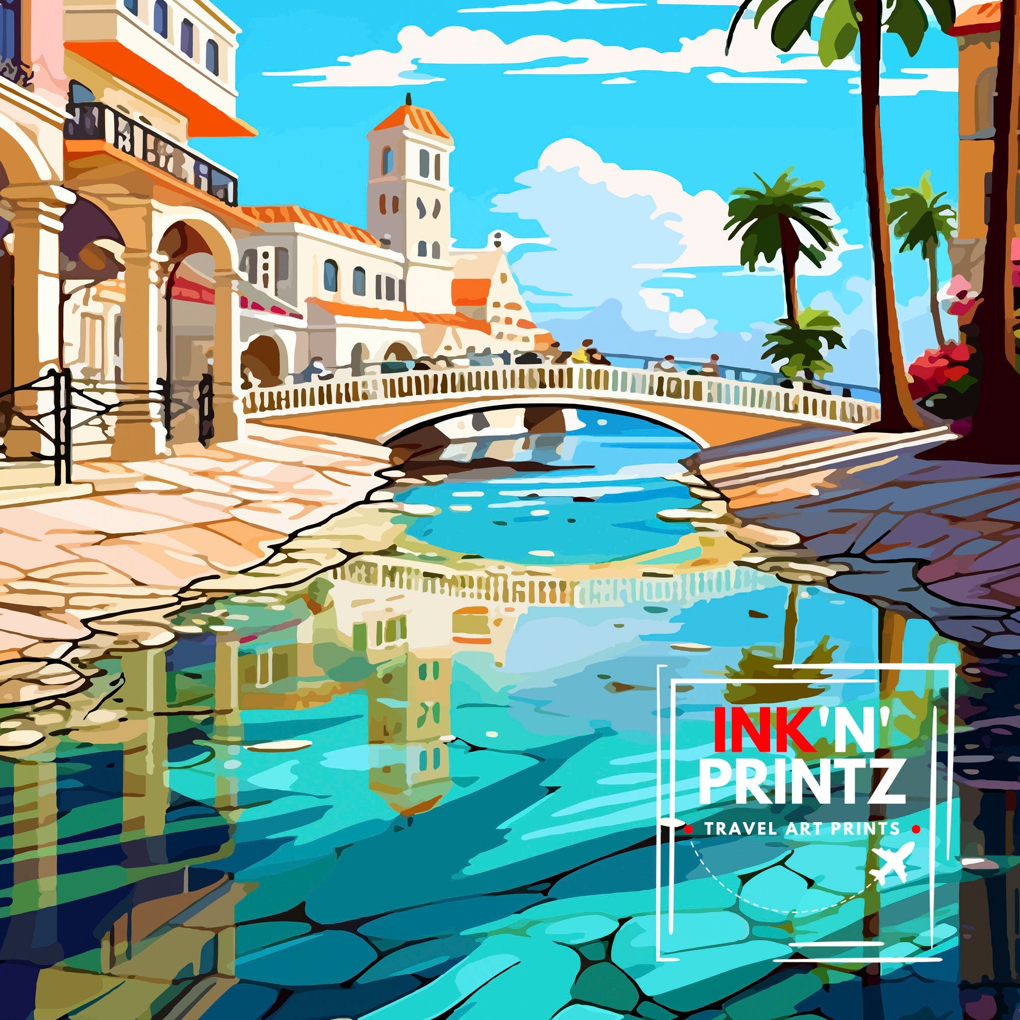Bridgetown Barbados Travel Print Bridgetown Wall Decor Bridgetown Poster Barbados Travel Prints Bridgetown Art Print Bridgetown Illustration