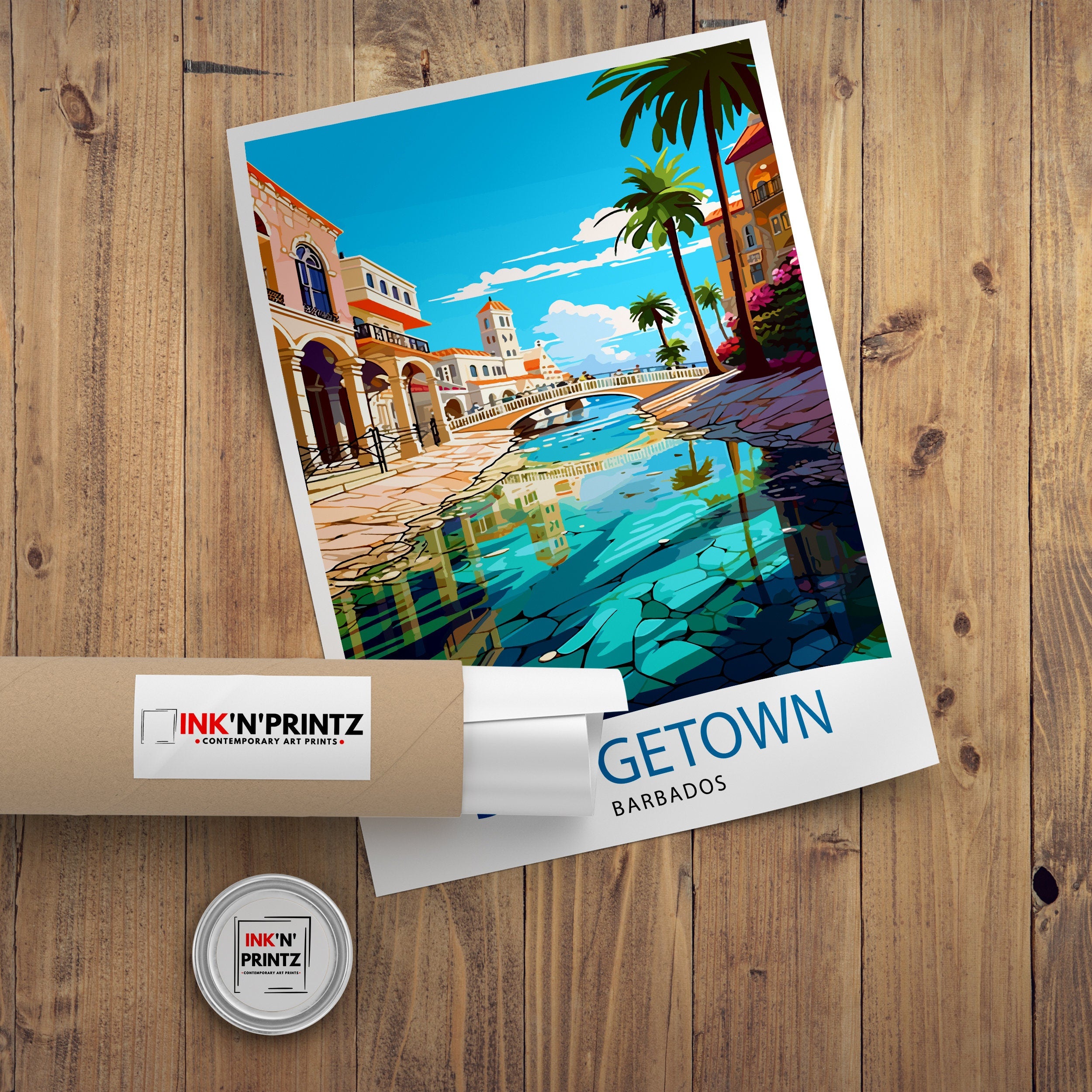 Bridgetown Barbados Travel Print Bridgetown Wall Decor Bridgetown Poster Barbados Travel Prints Bridgetown Art Print Bridgetown Illustration
