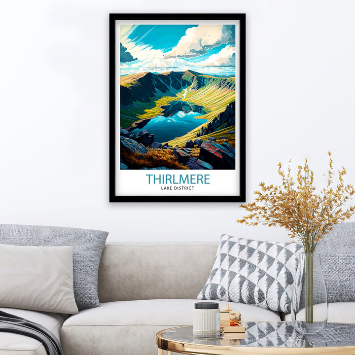 Thirlmere Lake District Travel Poster Lake District