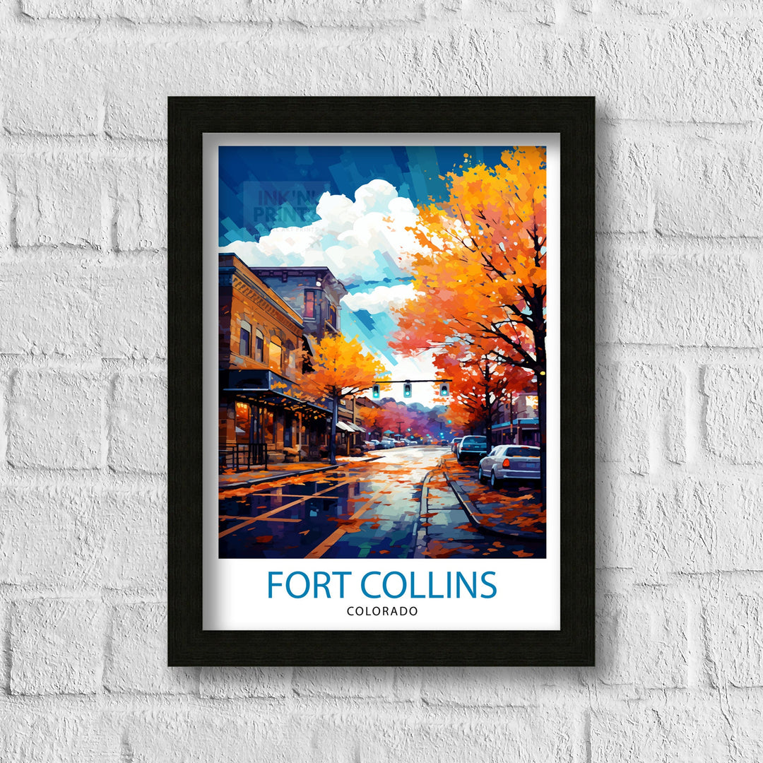 Fort Collins Colorado Travel Print Colorado Wall Decor Fort Collins Poster Rocky Mountain Travel Prints Colorado Art Print Fort Collins