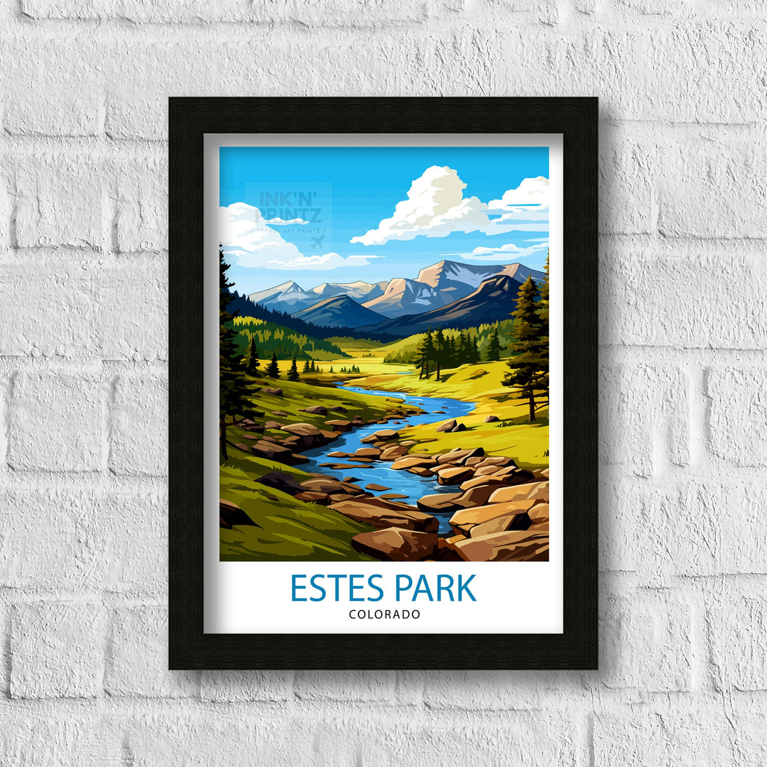 Estes Park Colorado Travel Print Colorado Wall Decor Estes Park Poster Rocky Mountain Travel Prints Colorado Art Print Estes Park