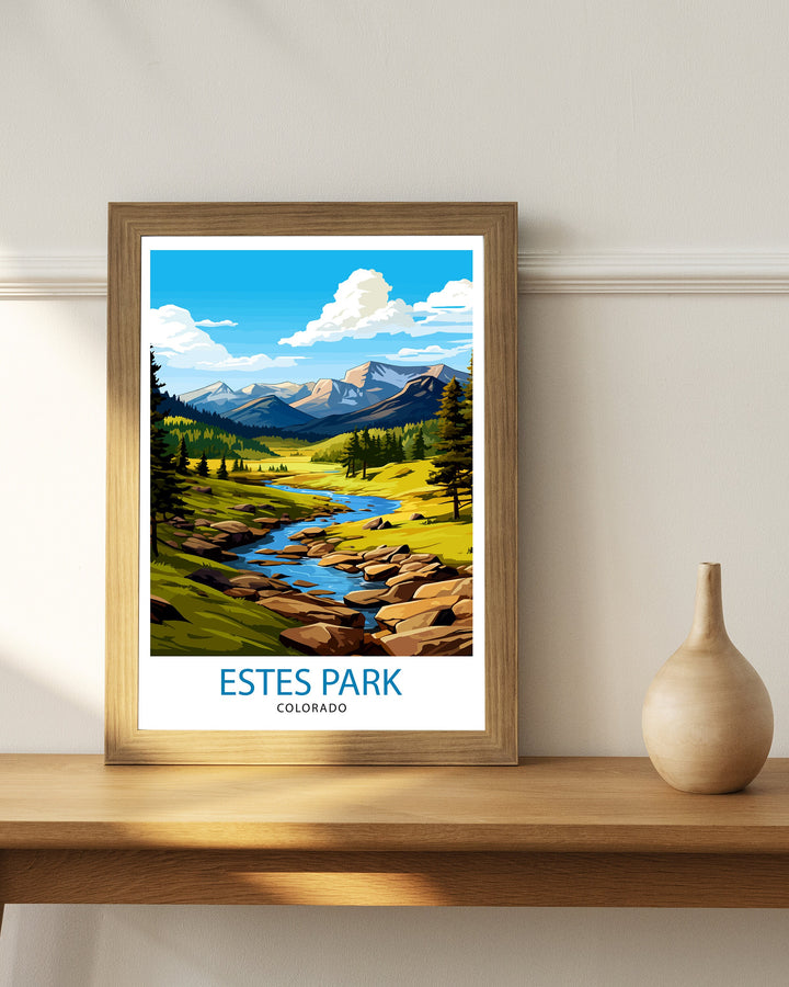Estes Park Colorado Travel Print Colorado Wall Decor Estes Park Poster Rocky Mountain Travel Prints Colorado Art Print Estes Park