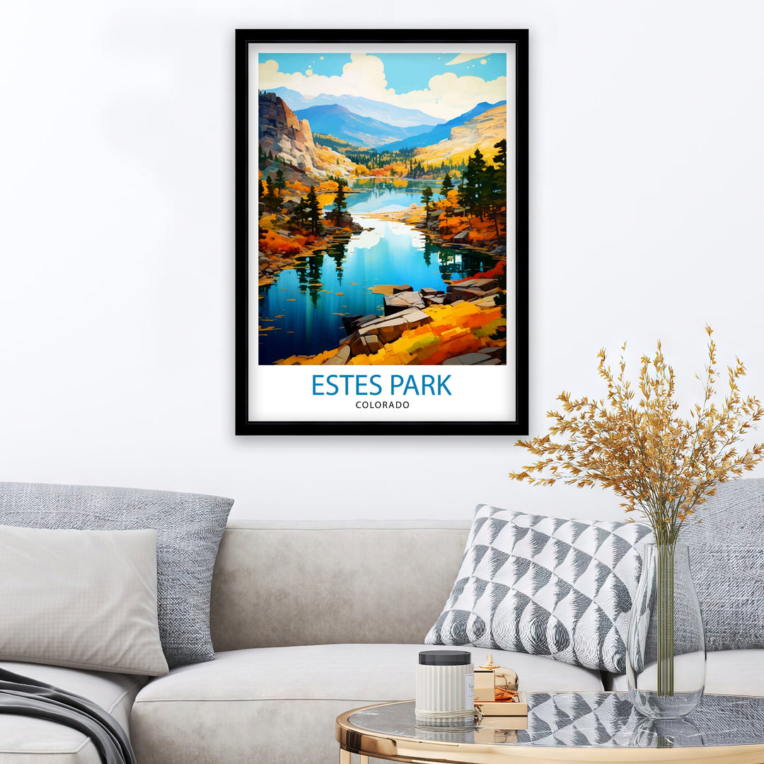 Estes Park Colorado Travel Print Colorado Wall Decor Estes Park Poster Rocky Mountain Travel Prints Colorado Art Print Estes Park