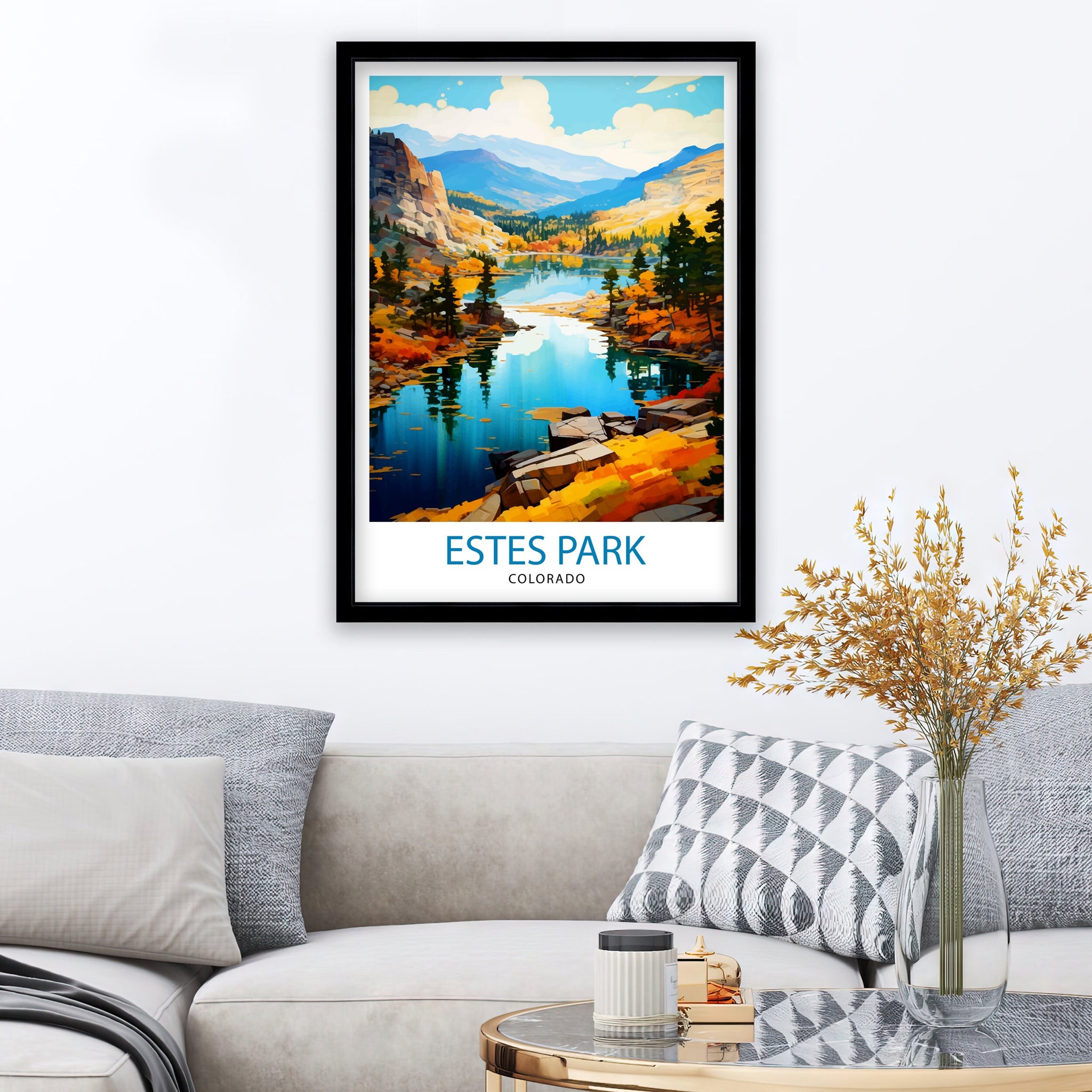 Estes Park Colorado Travel Print Colorado Wall Decor Estes Park Poster Rocky Mountain Travel Prints Colorado Art Print Estes Park