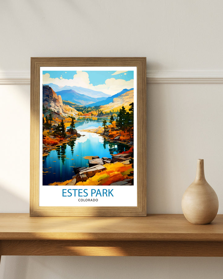 Estes Park Colorado Travel Print Colorado Wall Decor Estes Park Poster Rocky Mountain Travel Prints Colorado Art Print Estes Park
