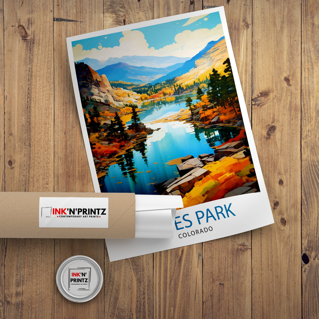 Estes Park Colorado Travel Print Colorado Wall Decor Estes Park Poster Rocky Mountain Travel Prints Colorado Art Print Estes Park