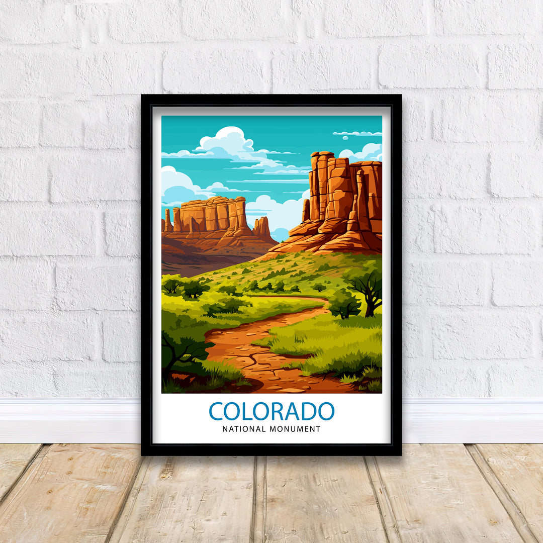 Colorado National Monument Travel Print Colorado Wall Decor National Park Poster Colorado Landscape Print Rocky Mountain Travel Art