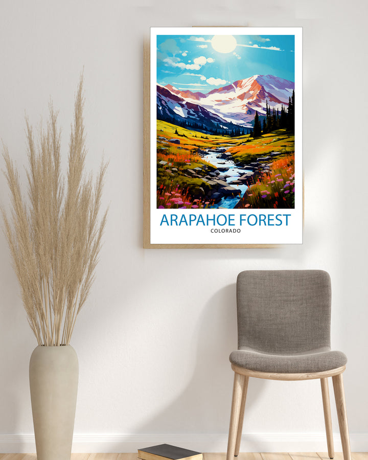 Arapaho National Forest Colorado Travel Print Colorado Wall Decor Arapaho Forest Poster Rocky Mountain Travel Prints Colorado Art Print