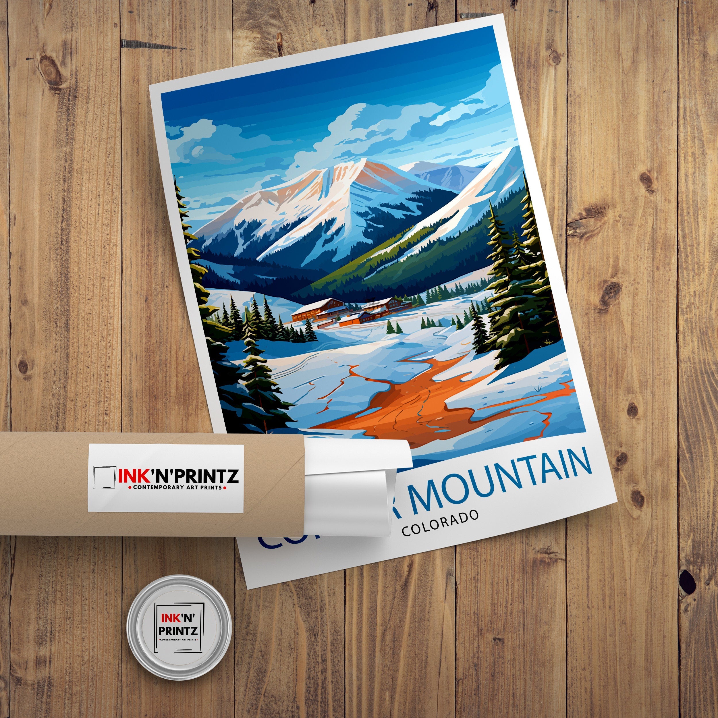 Copper Mountain Colorado Travel Print| Colorado Wall Decor Copper Mountain Poster Rocky Mountain Travel Prints Colorado Art Print