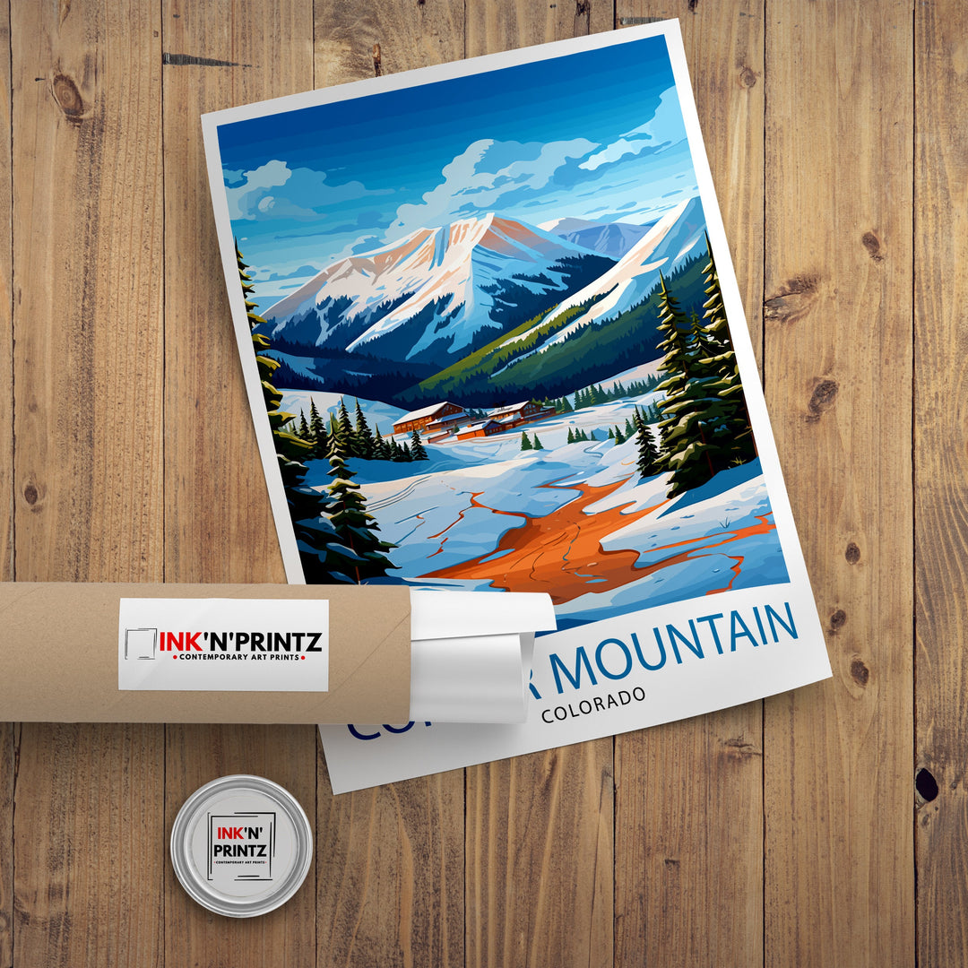 Copper Mountain Colorado Travel Print| Colorado Wall Decor Copper Mountain Poster Rocky Mountain Travel Prints Colorado Art Print