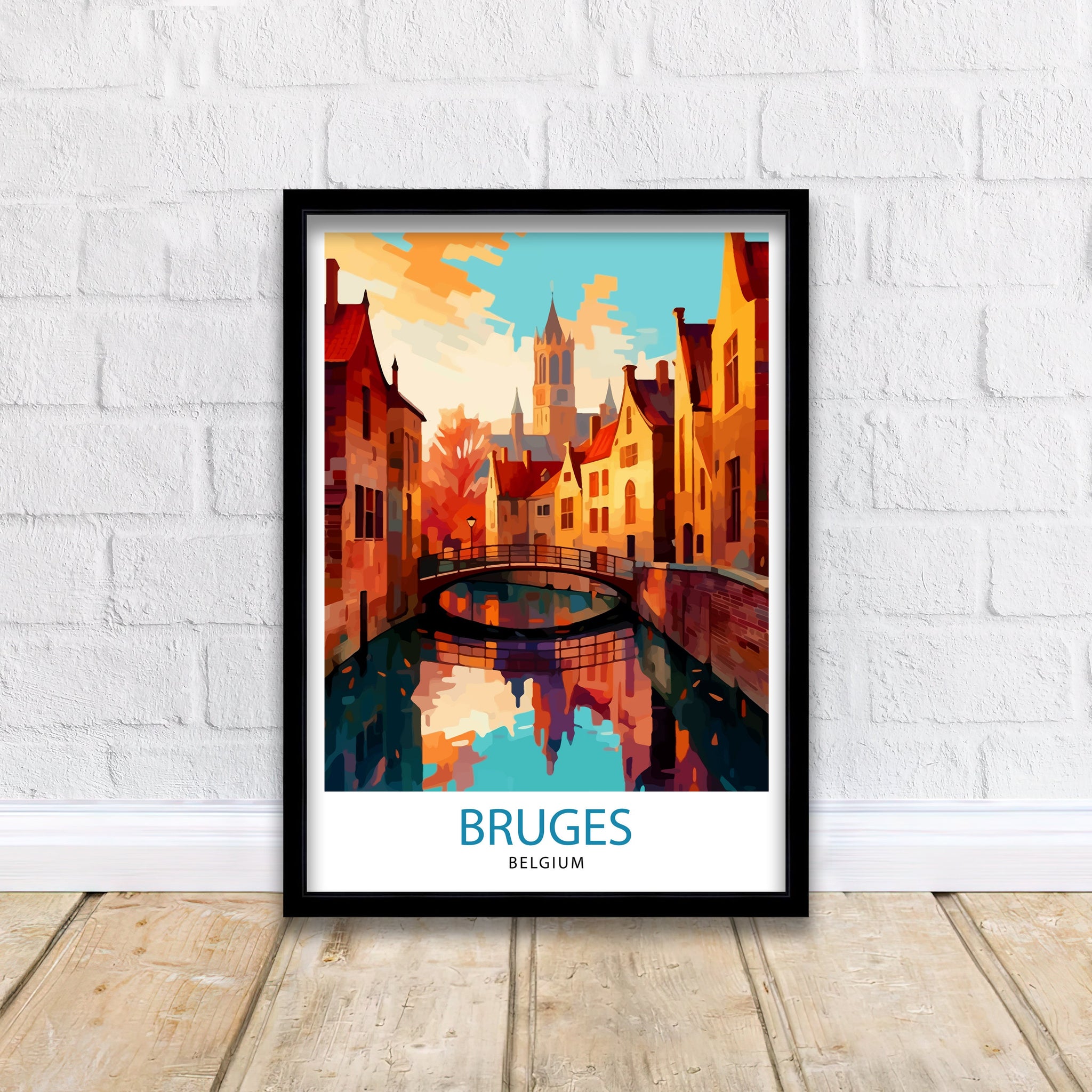 Bruges Belgium Travel Print Bruges Wall Decor Bruges Poster Belgium Travel Prints Bruges Art Print - Bruges Illustration Bruges