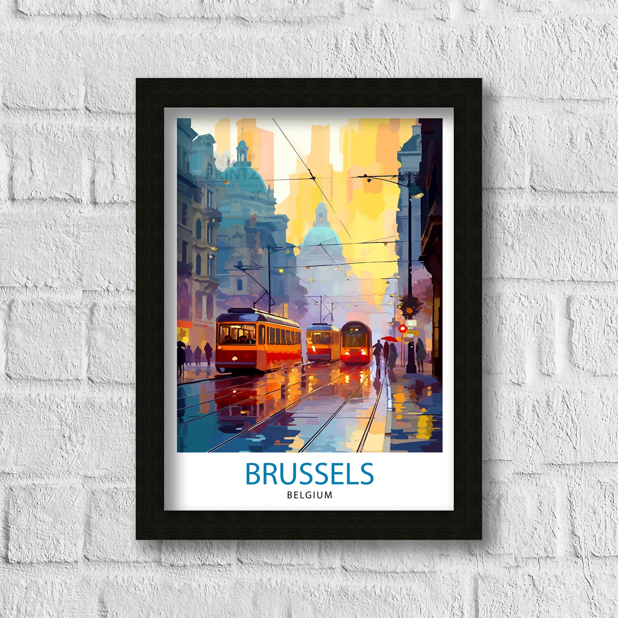 Brussels Belgium Travel Print Brussels Wall Decor Brussels Poster Belgium Travel Prints Brussels Art Print Brussels Illustration Brussels