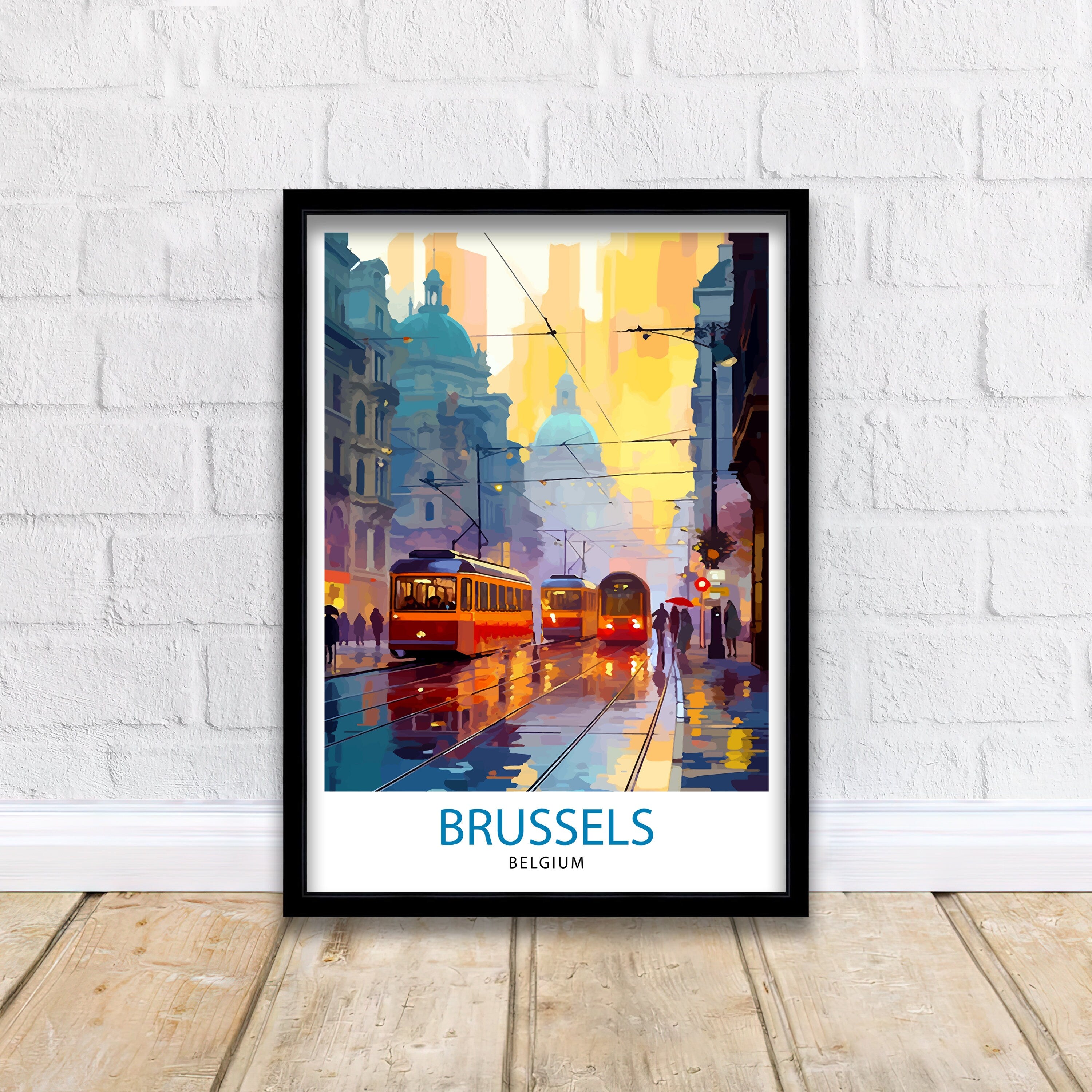 Brussels Belgium Travel Print Brussels Wall Decor Brussels Poster Belgium Travel Prints Brussels Art Print Brussels Illustration Brussels