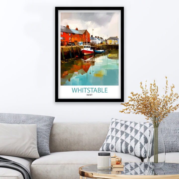 Whitstable Harbour Travel Poster Whitstable