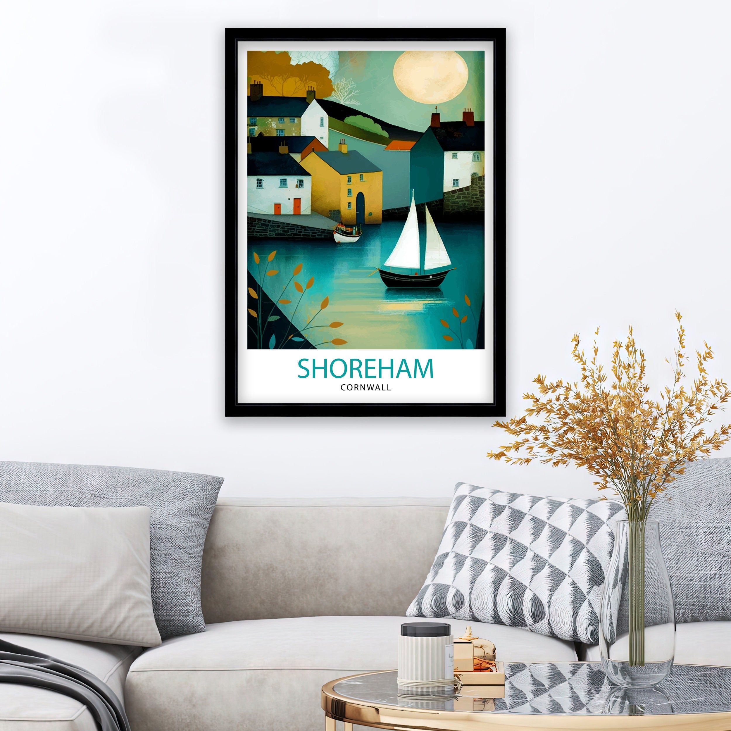 Shoreham Harbour Travel Print Shoreham Harbour Wall Decor Shoreham Harbour Poster Coastal Travel Prints Shoreham Harbour Art Print Shoreham