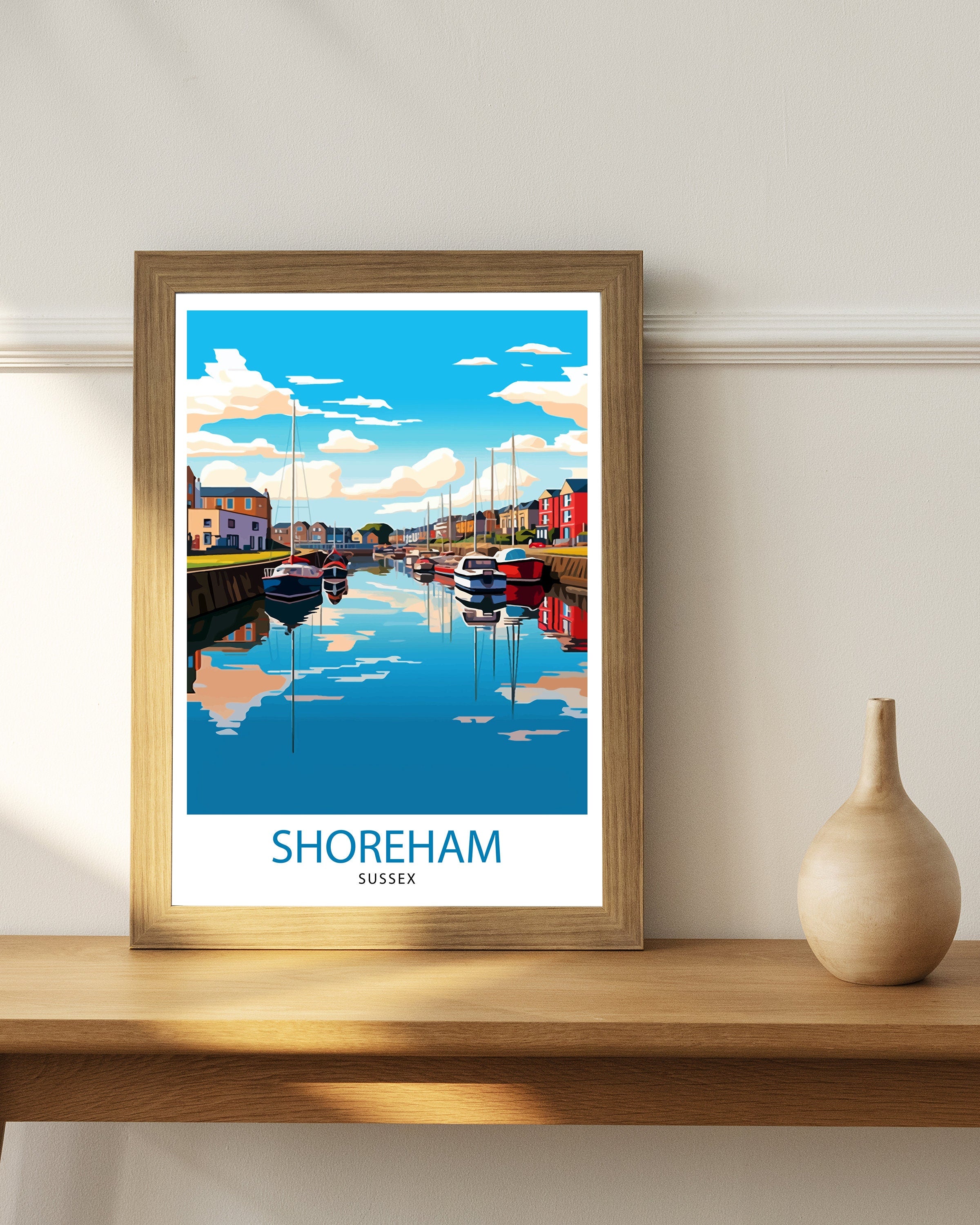 Shoreham Harbour Travel Print Shoreham Harbour Wall Decor Shoreham Harbour Poster Coastal Travel Prints Shoreham Harbour Art Print Shoreham