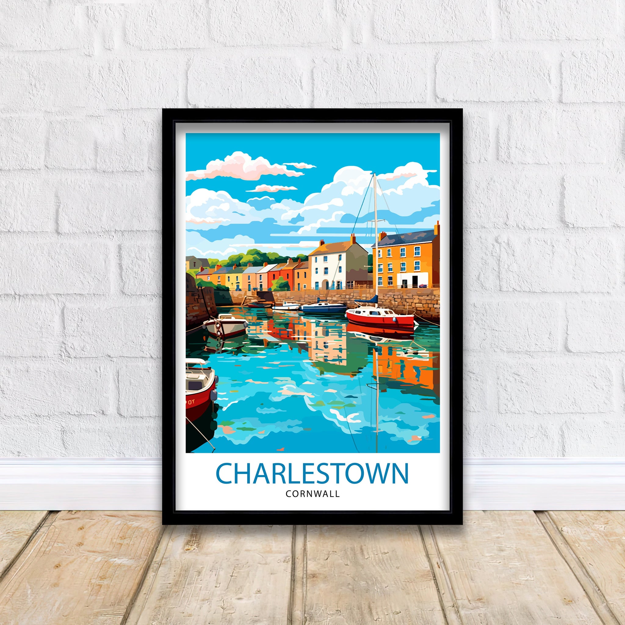 Charlestown Harbour Cornwall Travel Print Cornwall Wall Decor Charlestown Poster Cornwall Travel Prints Charlestown Art Print Charlestown
