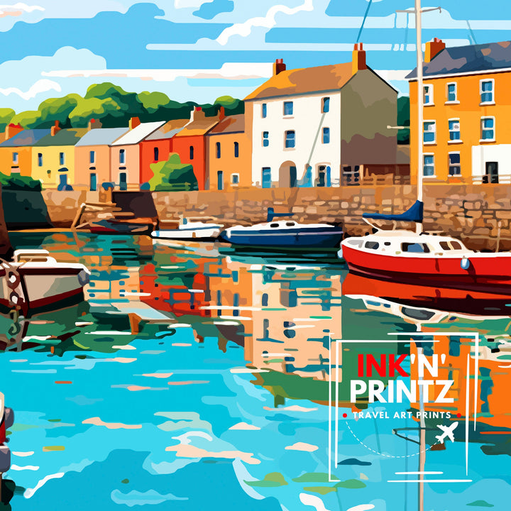 Charlestown Harbour Cornwall Travel Poster Cornwall