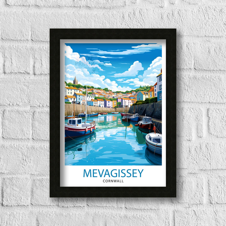 Mevagissey Cornwall Travel Poster Mevagissey