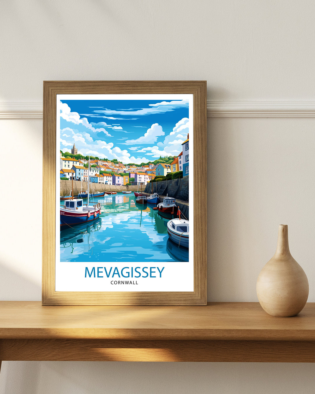 Mevagissey Cornwall Travel Poster Mevagissey