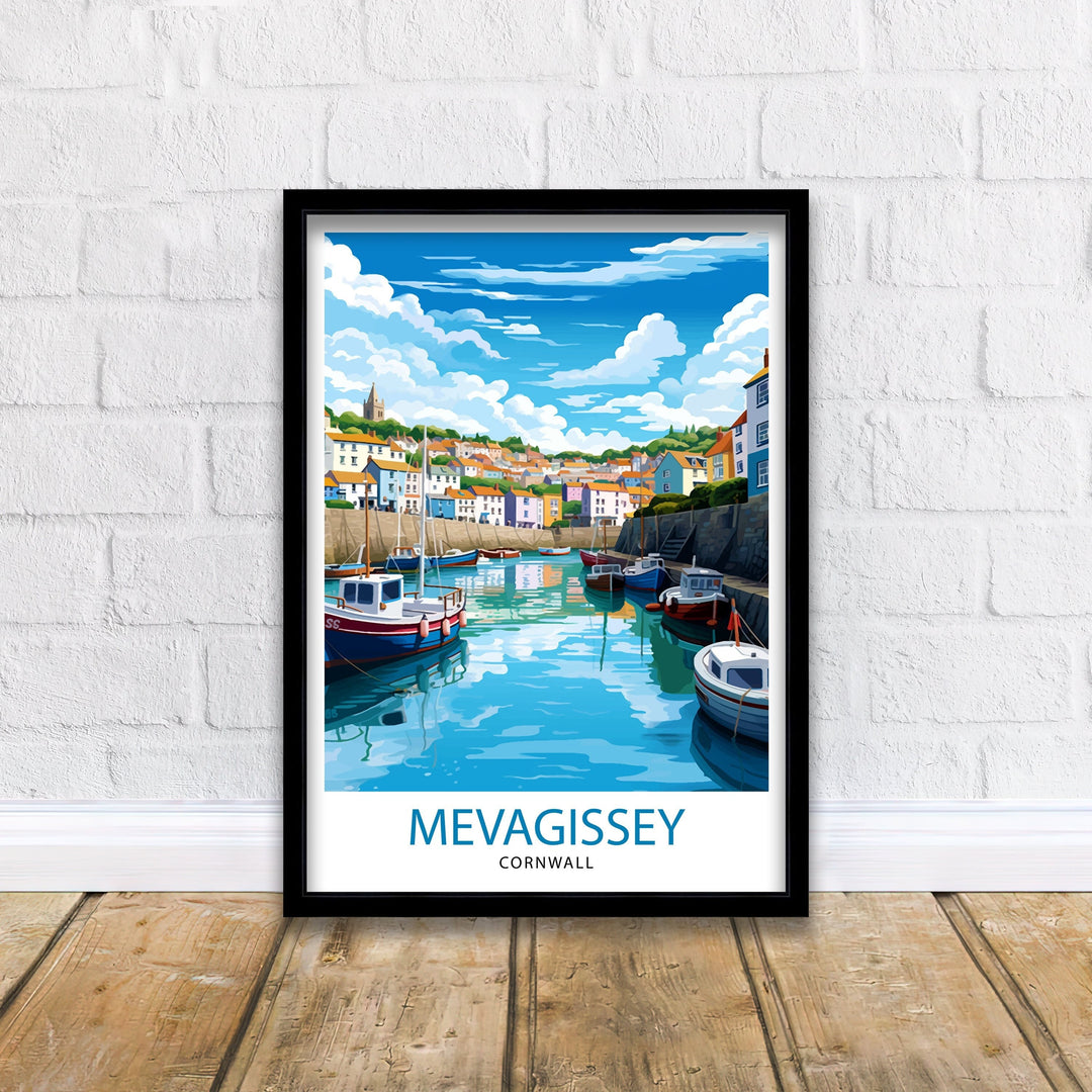 Mevagissey Cornwall Travel Poster Mevagissey