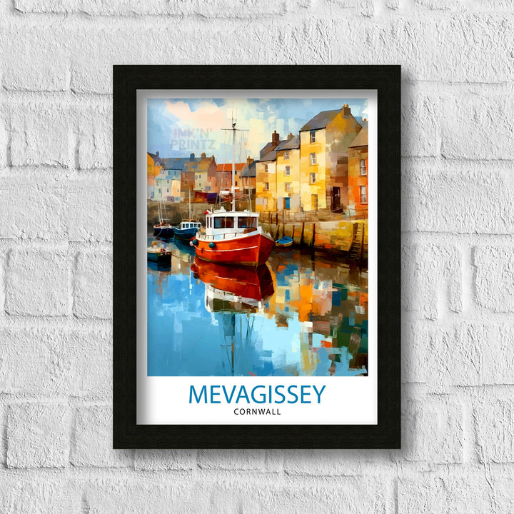 Mevagissey Cornwall Travel Poster Mevagissey