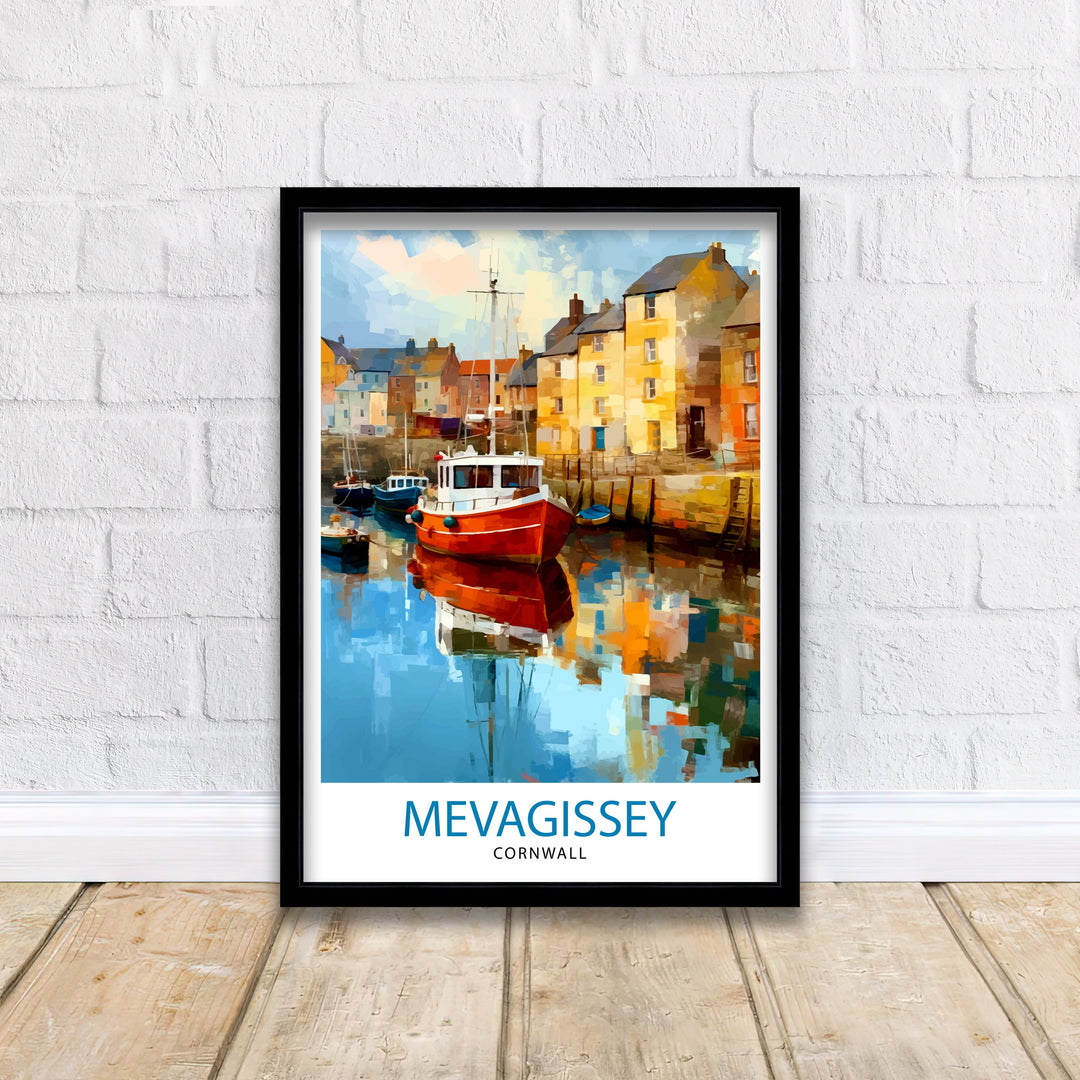 Mevagissey Cornwall Travel Poster Mevagissey