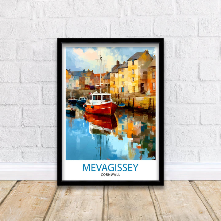 Mevagissey Cornwall Travel Poster Mevagissey