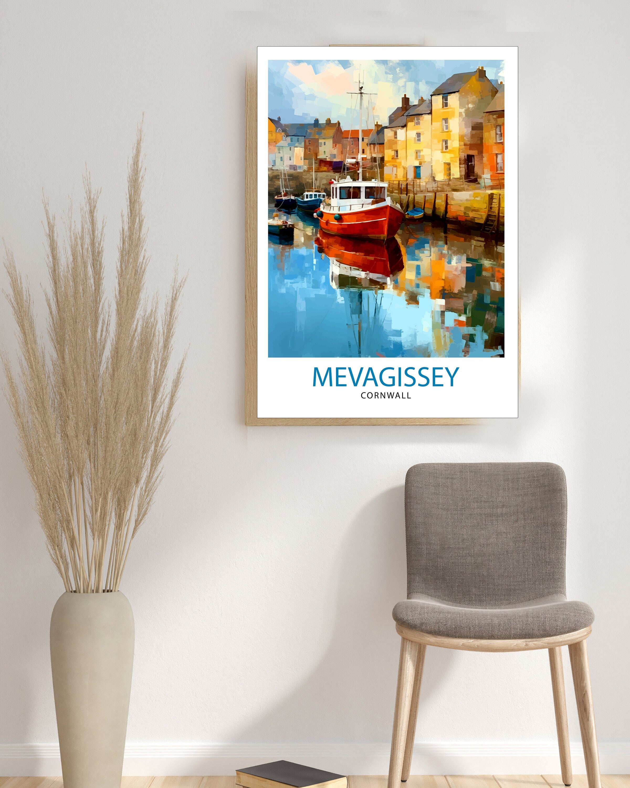 Mevagissey Cornwall Travel Print Mevagissey Wall Decor Mevagissey Poster Cornwall Travel Prints Mevagissey Art Print Mevagissey Illustration