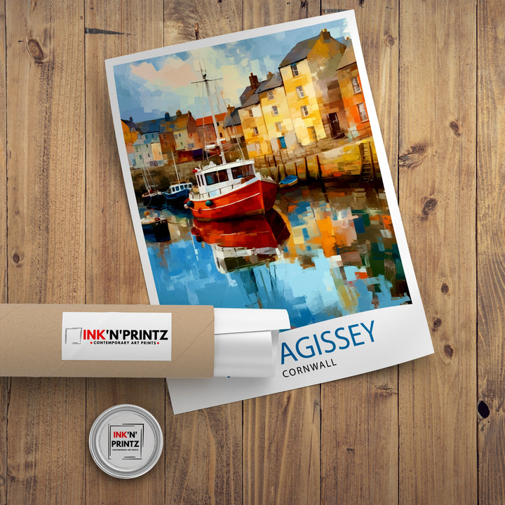 Mevagissey Cornwall Travel Poster Mevagissey