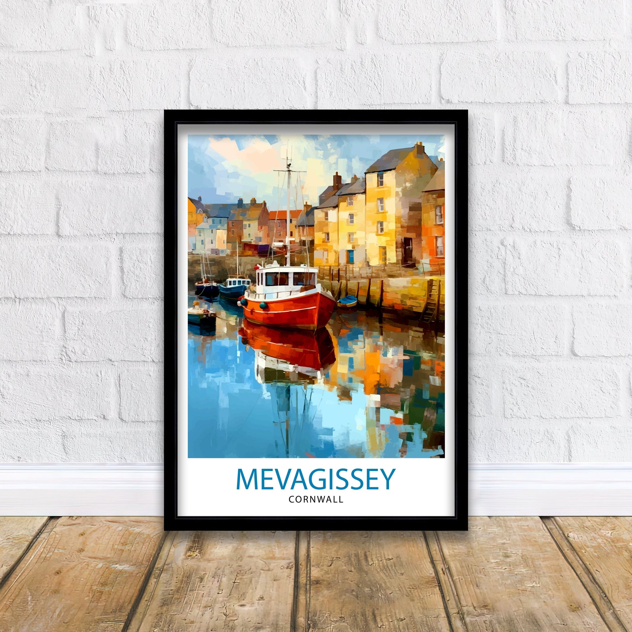 Mevagissey Cornwall Travel Print Mevagissey Wall Decor Mevagissey Poster Cornwall Travel Prints Mevagissey Art Print Mevagissey Illustration