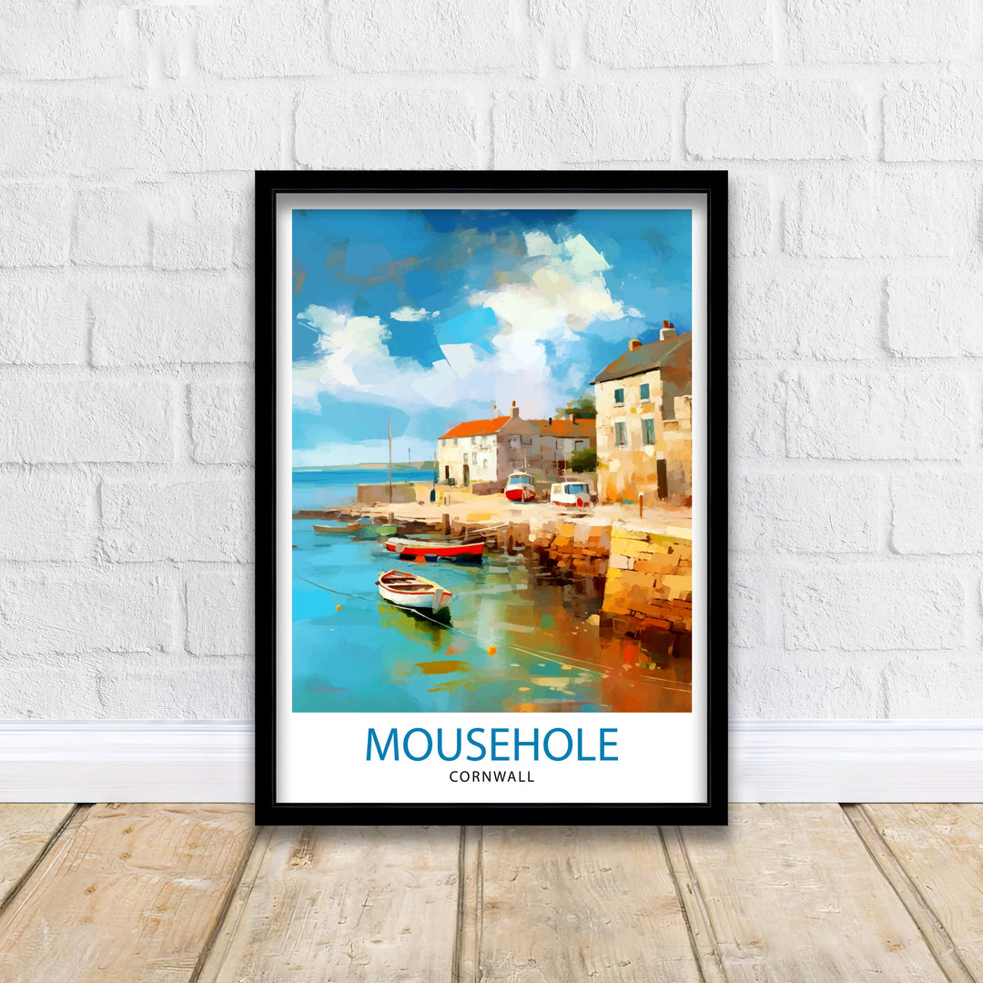 Mousehole Cornwall Travel Poster Mousehole