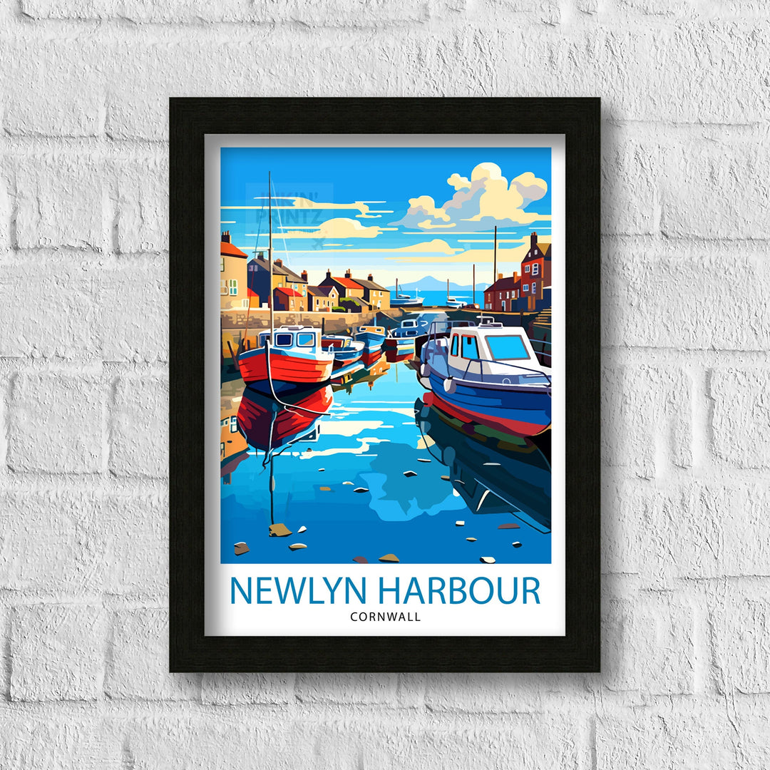 Newlyn Harbour Cornwall Travel Poster Newlyn