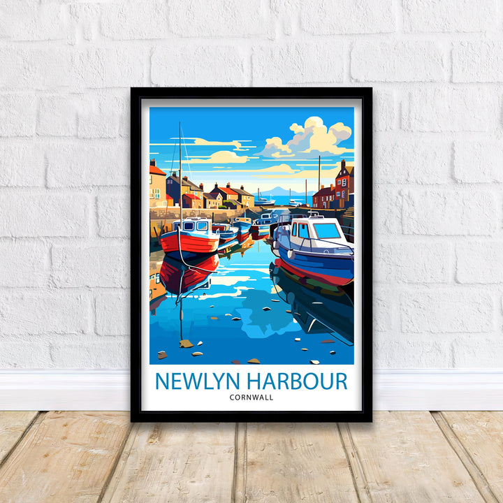 Newlyn Harbour Cornwall Travel Poster Newlyn