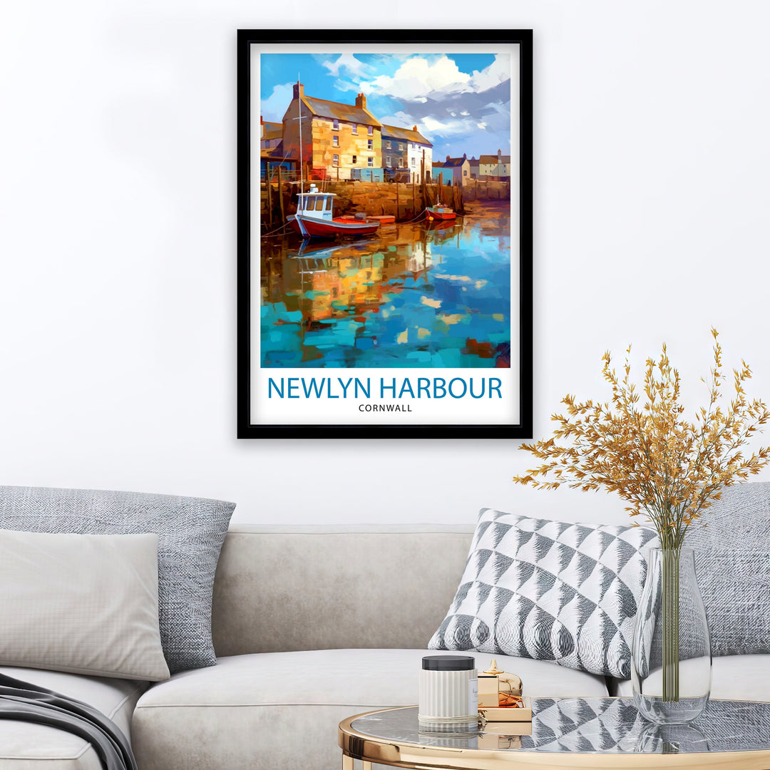 Newlyn Harbour Cornwall Travel Poster Newlyn