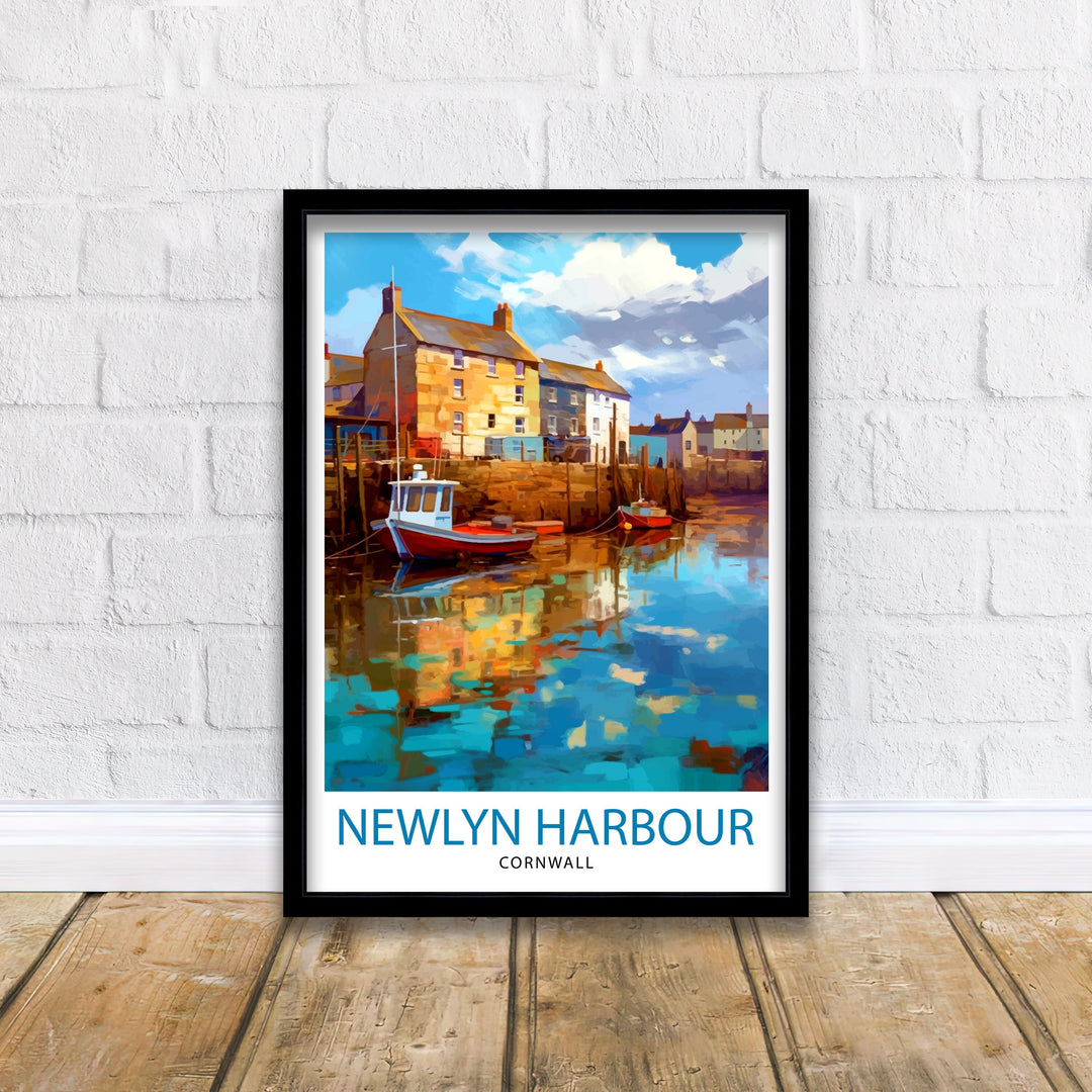 Newlyn Harbour Cornwall Travel Poster Newlyn