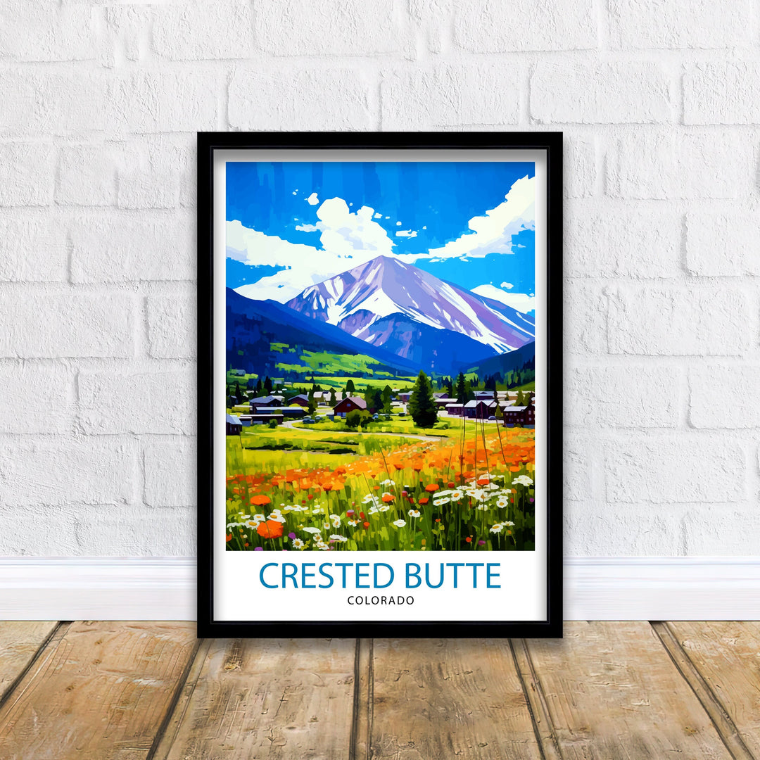 Crested Butte Colorado Travel Print| Colorado Wall Decor Crested Butte Poster Rocky Mountain Travel Prints Colorado Art Print Crested Butte