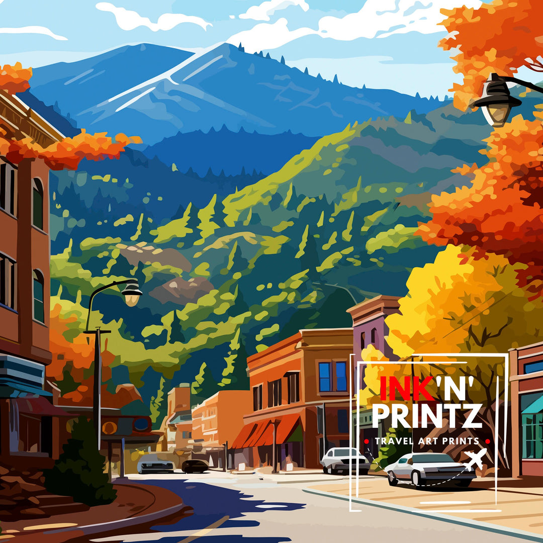Manitou Springs Colorado Travel Print| Colorado Wall Decor Manitou Springs Poster Rocky Mountain Travel Prints Colorado Art Print Manitou