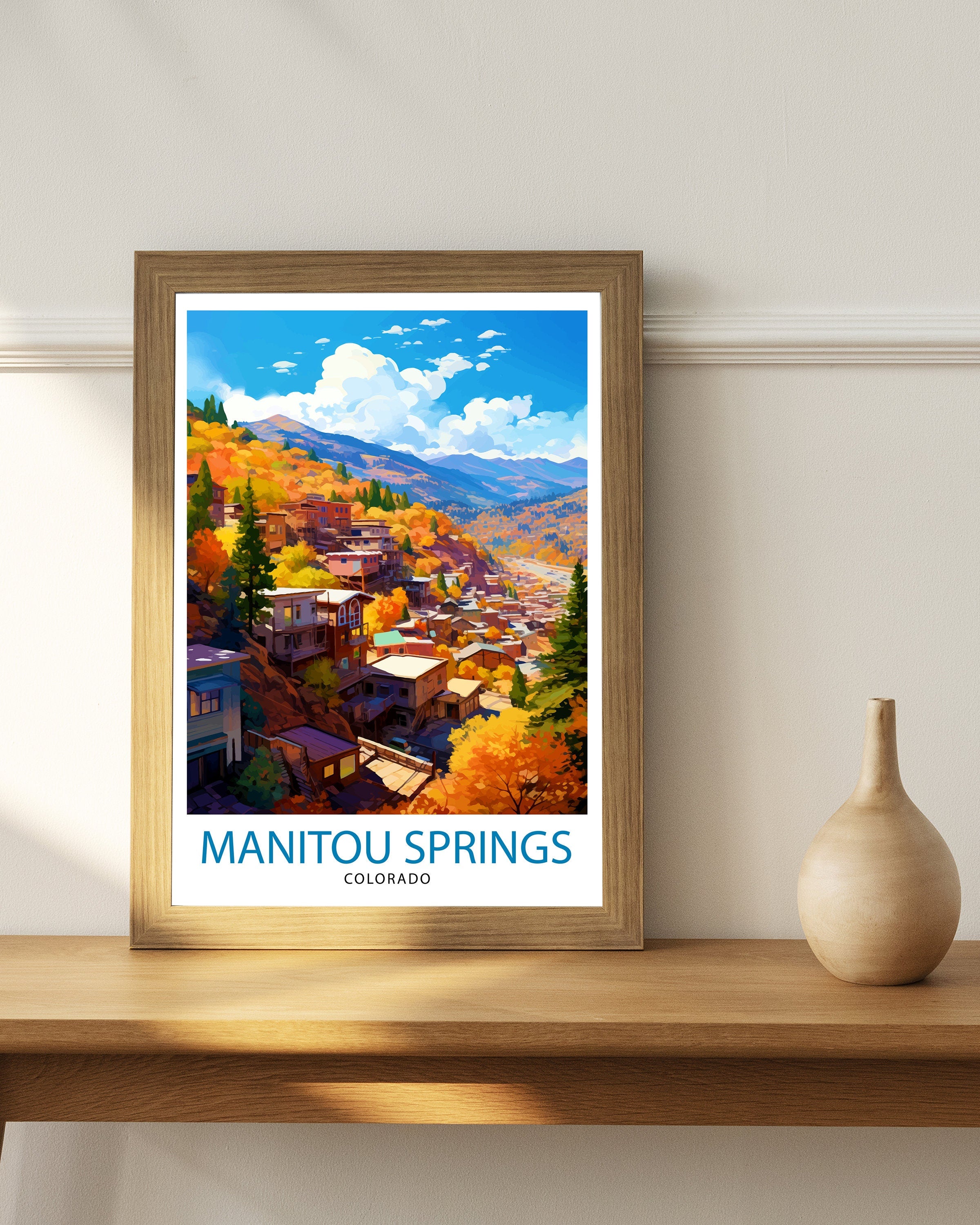 Manitou Springs Colorado Travel Print| Colorado Wall Decor Manitou Springs Poster Rocky Mountain Travel Prints Colorado Art Print Manitou