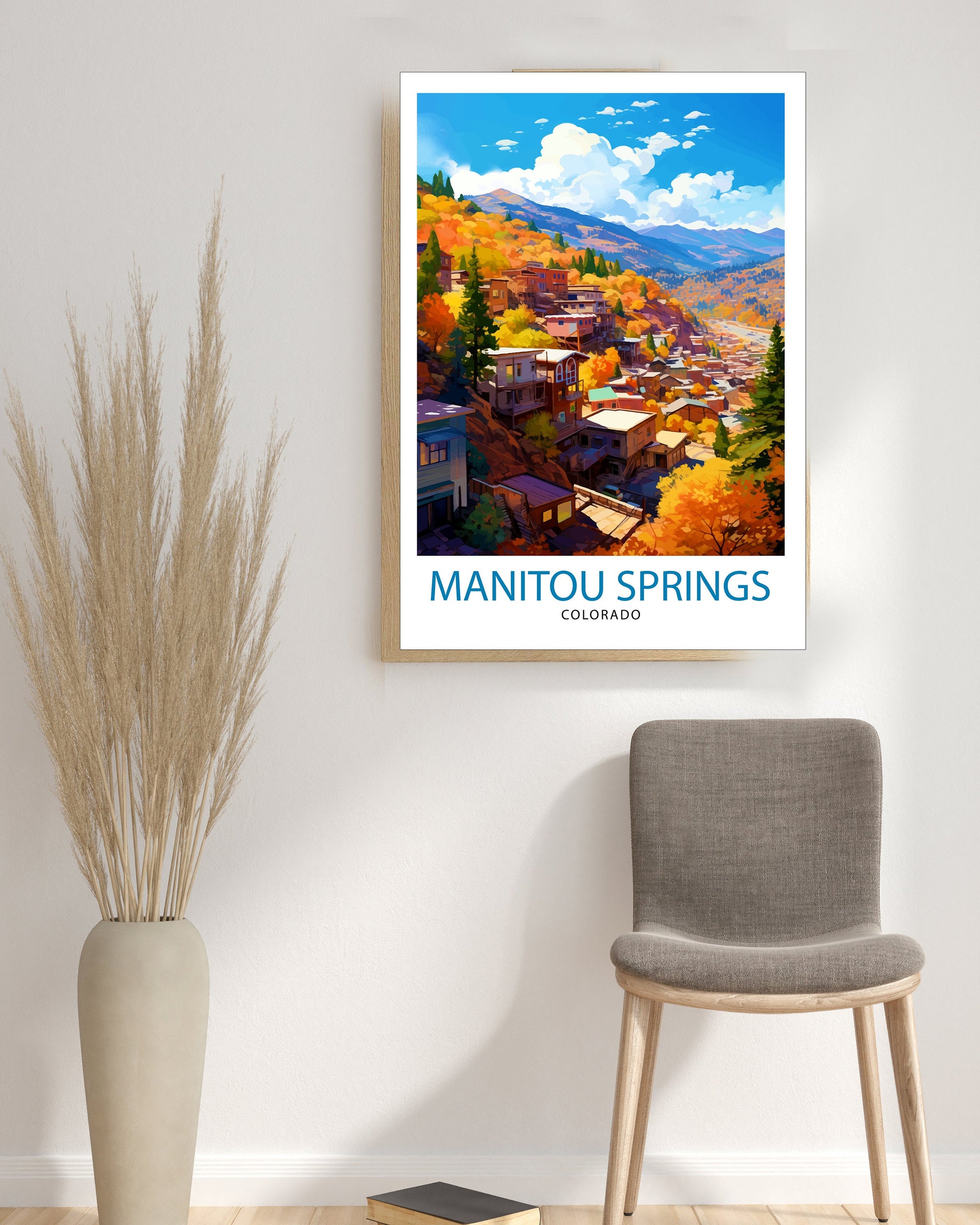 Manitou Springs Colorado Travel Print| Colorado Wall Decor Manitou Springs Poster Rocky Mountain Travel Prints Colorado Art Print Manitou