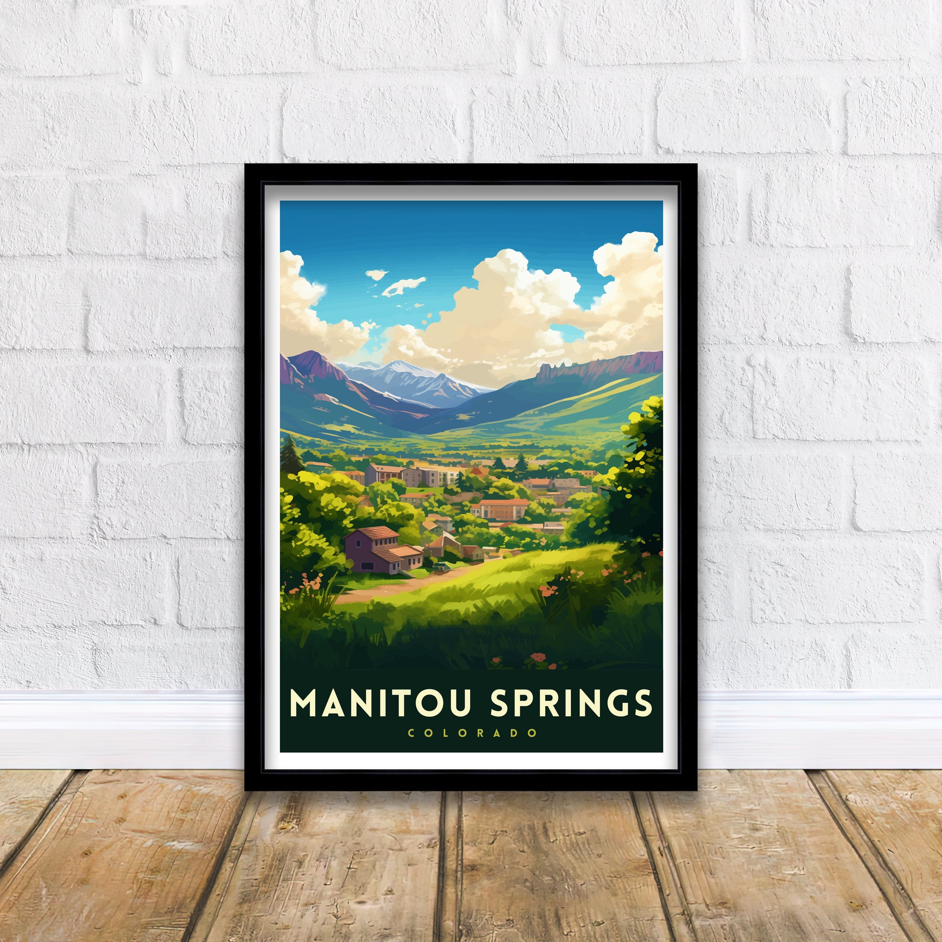 Manitou Springs Colorado Travel Print| Colorado Wall Decor Manitou Springs Poster Rocky Mountain Travel Prints Colorado Art Print Manitou